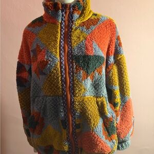 Urban Outfitters multicolor fleece jacket